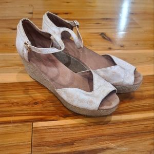 TOMS peep toe wedges